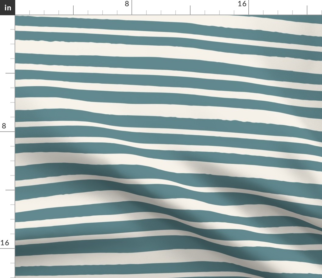 Beige and Teal Horizontal Stripes