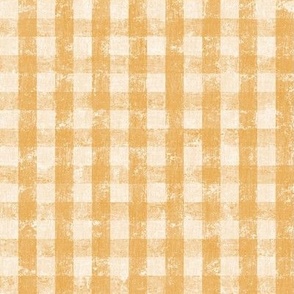 18" Distressed Gingham Vintage Textured Gold and White by Audrey Jeanne