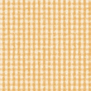8" Distressed Gingham Vintage Textured Gold and White by Audrey Jeanne