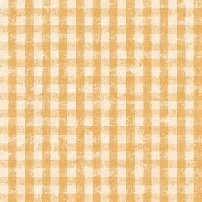 12" Distressed Gingham Vintage Textured Gold and White by Audrey Jeanne