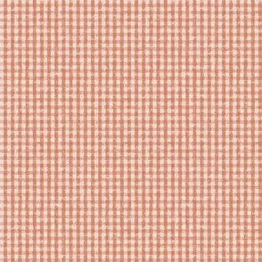 4" Distressed Gingham Vintage Textured Orange and White by Audrey Jeanne