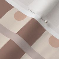 Abstract Plaid with Dots in Cream and Mocha