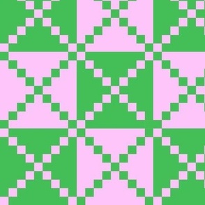 Checkerboard Pink and Green