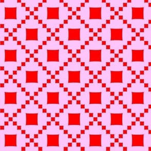Red Pixel Blocks on Pink