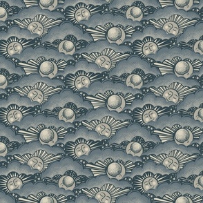 Celestial Clouds - 6" medium - slate blue and gray 