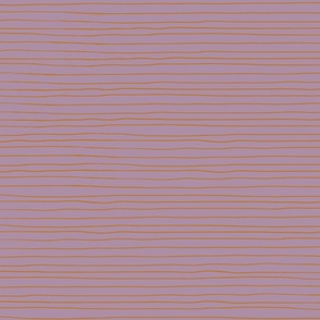 HAND DRAWN ORGANIC WAVY HORIZONTAL STRIPE MUSTARD LILAC 