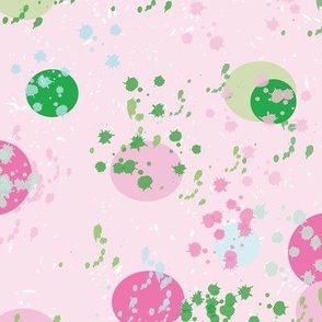 Modern Tossed Planets - Rose Pink and La Palma Green  (TBS207b2)