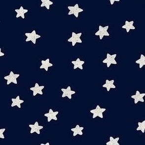 white stars on navy blue background - large