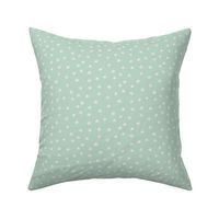 white stars on mint green background - small