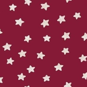white stars on red pink background - large