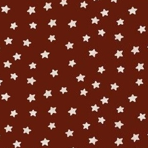 white stars on wine red background - small