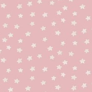 white stars on light pink background - small