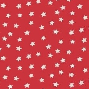 white stars on red background - small