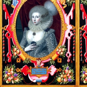 custom 16 inches wide queen Elizabeth 1 inspired white hair renaissance baroque portrait