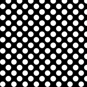 Polka Dot White on Black