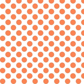 Polka Dot Orange on White