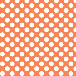 Polka Dot White on Orange