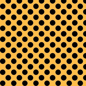 Polka Dot Black on Yellow