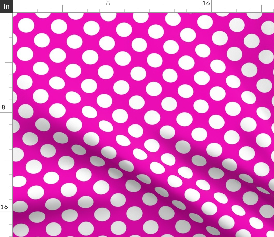 Polka Dot White on Magenta