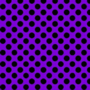 Polka Dot Black on Purple