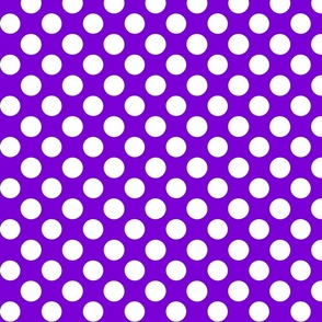 Polka Dot White on Purple