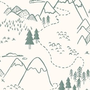 Mountain Top_rustic forest_kids_Large_Cream Green Bay_Hufton Studio