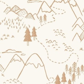 Mountain Top_rustic forest_kids_Large_Cream Porcini_Hufton Studio