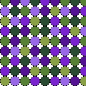 Lavender and Sage Dots (white with black outlines)
