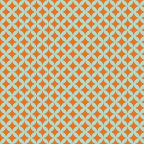 Shippo Circles - Teal on Orange