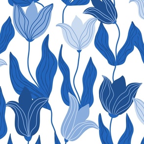 Dutch blue tulips floral spring jumbo