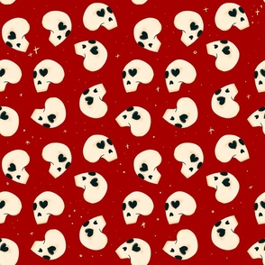 Lovely skulls - red