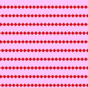 Red Pixel Stripes Pink