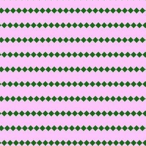 Dark Green Pixel Stripes Pink