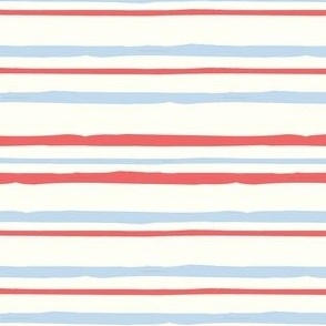 Rainy Day Stripes in red and blue on White
