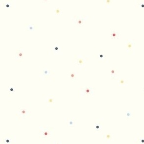 Confetti Dots in Navy and Red on White 