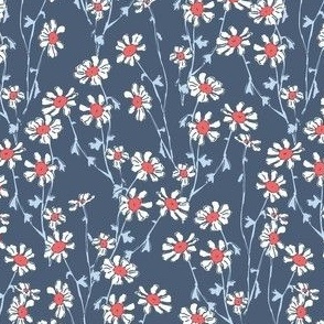 Climbing Daisies on Navy