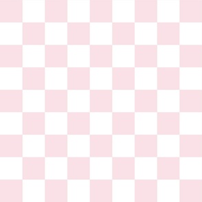 2 inch Checked Checkerboard Merry Bright Christmas Pattern in Pale Pink and White Square Checked