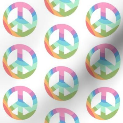 pastel rainbow peace signs