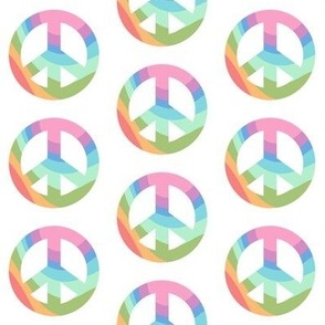 pastel rainbow peace signs