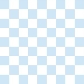  2" Checked Checkerboard Merry Bright Christmas Pattern in Pastel Blue and White Square Checked