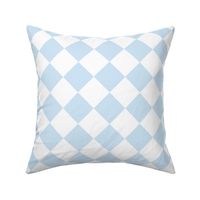 2 inch Diagonal Checkerboard Merry Bright Christmas Harlequin Pattern in Pale Blue and White Diamond Checked