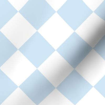 2 inch Diagonal Checkerboard Merry Bright Christmas Harlequin Pattern in Pale Blue and White Diamond Checked