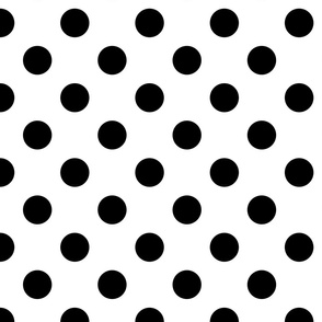 Large Polka Dot Coordinate Print - Black on White