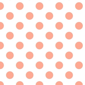 Large Polka Dot Coordinate Print - Peach on White