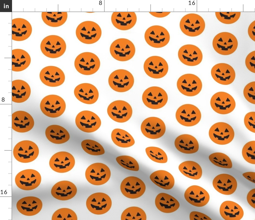 pumpkin face polka dots