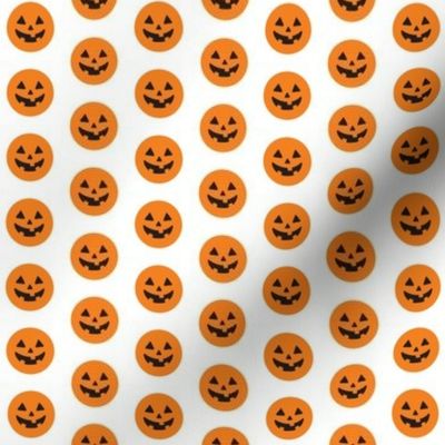 tiny pumpkin face polka dots