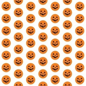 tiny pumpkin face polka dots