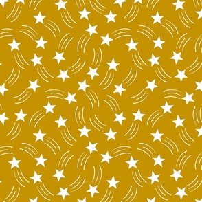 Mustard and white shooting stars
