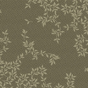Cascade Leaves Texture _24x32-HD_Burnt Olive Green