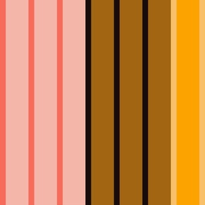 Desert Tone Pink, Brown, and Yellow Multi stripes